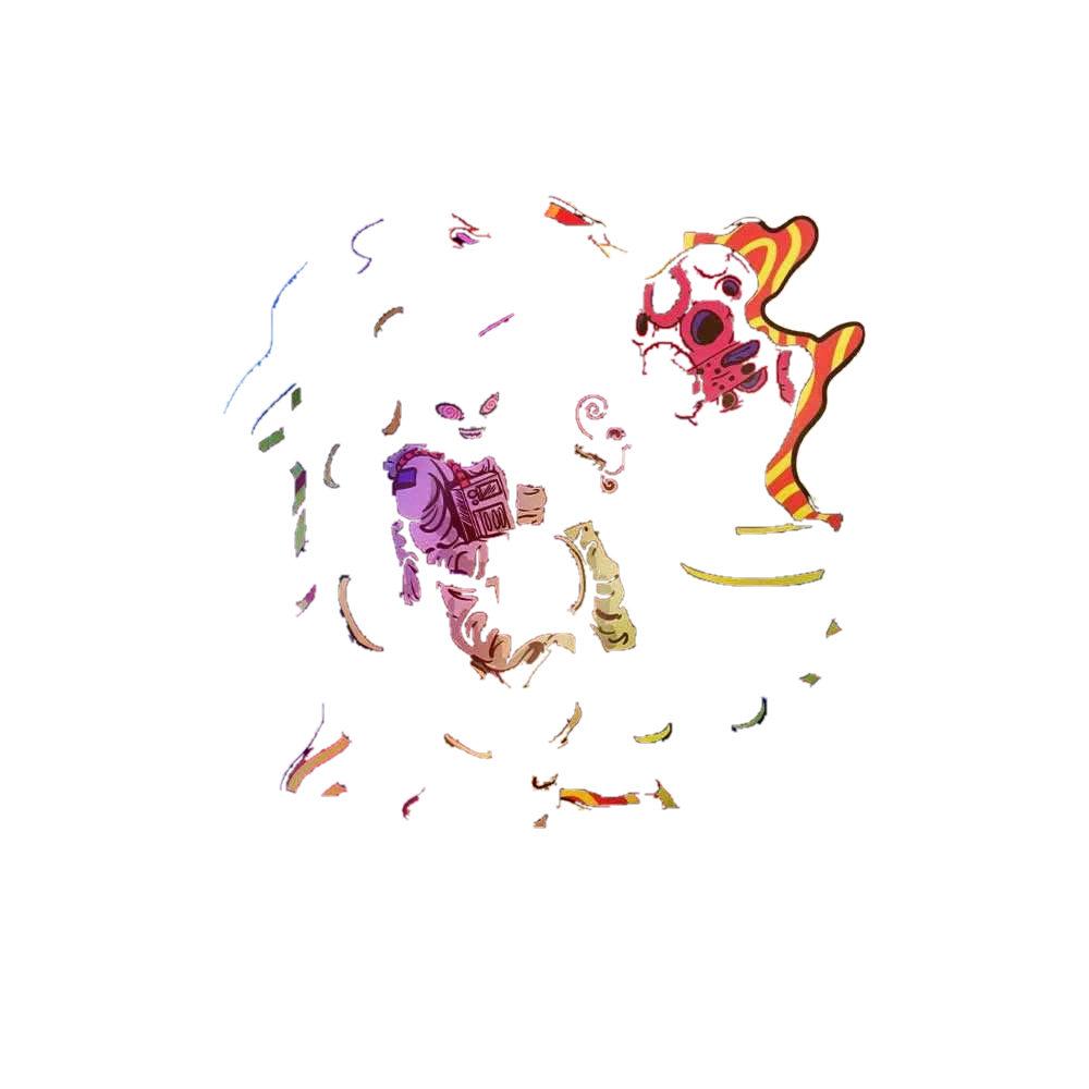 Alien on moon Holographic Stickers